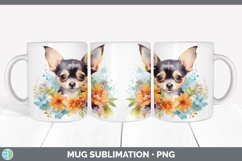 Watercolor Chihuahua Dog Mug Wrap | Sublimation Coffee Cup D Product Image 3