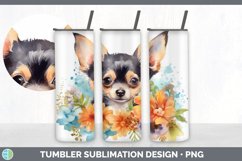 Watercolor Chihuahua Dog Tumbler | Sublimation 20 oz Skinny Product Image 3