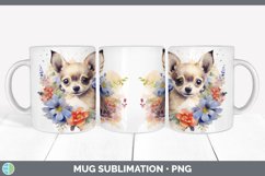 Watercolor Chihuahua Dog Mug Wrap | Sublimation Coffee Cup D Product Image 4
