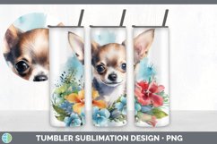Watercolor Chihuahua Dog Tumbler | Sublimation 20 oz Skinny Product Image 6
