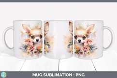 Watercolor Chihuahua Dog Mug Wrap | Sublimation Coffee Cup D Product Image 7