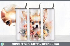 Watercolor Chihuahua Dog Tumbler | Sublimation 20 oz Skinny Product Image 7