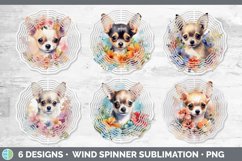 Watercolor Chihuahua Dog Wind Spinner | Sublimation Spinner Product Image 2