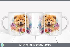 Watercolor Chow Chow Dog Mug Wrap | Sublimation Coffee Cup D Product Image 3