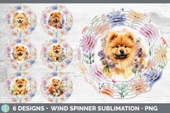 Watercolor Floral Dogs Wind Spinner Mega Bundle Sublimation Product Image 7