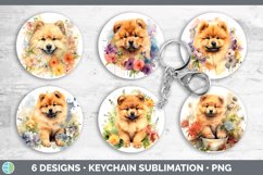 Watercolor Chow Chow Dog Keychain | Sublimation Keyring Desi Product Image 2
