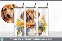 Watercolor Dachshund Dog Tumbler | Sublimation 20 oz Skinny Product Image 2