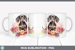 Watercolor Dachshund Dog Mug Wrap | Sublimation Coffee Cup D Product Image 4