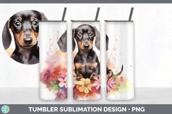 Watercolor Dachshund Dog Tumbler | Sublimation 20 oz Skinny Product Image 4