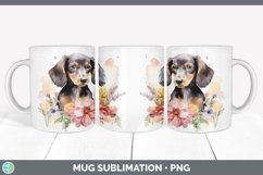 Watercolor Dachshund Dog Mug Wrap | Sublimation Coffee Cup D Product Image 5