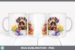 Watercolor Dachshund Dog Mug Wrap | Sublimation Coffee Cup D Product Image 7
