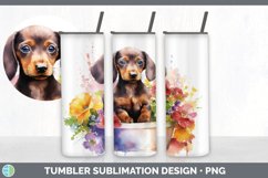 Watercolor Dachshund Dog Tumbler | Sublimation 20 oz Skinny Product Image 7