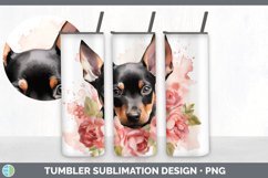 Watercolor Doberman Pinscher Dog Tumbler | Sublimation 20 oz Product Image 2
