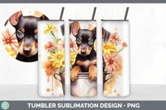 Watercolor Doberman Pinscher Dog Tumbler | Sublimation 20 oz Product Image 6