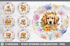 Watercolor Floral Dogs Wind Spinner Mega Bundle Sublimation Product Image 10