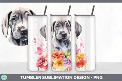 Watercolor Great Dane Dog Tumbler | Sublimation 20 oz Skinny Product Image 2