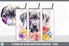 Watercolor Great Dane Dog Tumbler | Sublimation 20 oz Skinny Product Image 5