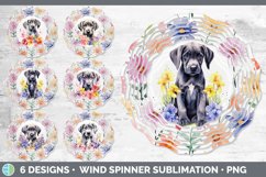 Watercolor Floral Dogs Wind Spinner Mega Bundle Sublimation Product Image 11