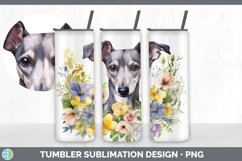 Watercolor Greyhound Dog Tumbler | Sublimation 20 oz Skinny Product Image 2