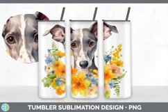 Watercolor Greyhound Dog Tumbler | Sublimation 20 oz Skinny Product Image 7