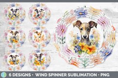 Watercolor Floral Dogs Wind Spinner Mega Bundle Sublimation Product Image 12