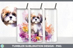 Watercolor Lhasa Apso Dog Tumbler | Sublimation 20 oz Skinny Product Image 4