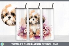 Watercolor Lhasa Apso Dog Tumbler | Sublimation 20 oz Skinny Product Image 5