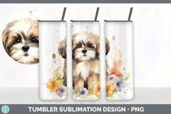 Watercolor Lhasa Apso Dog Tumbler | Sublimation 20 oz Skinny Product Image 6