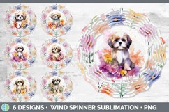 Watercolor Floral Dogs Wind Spinner Mega Bundle Sublimation Product Image 13