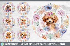Watercolor Floral Dogs Wind Spinner Mega Bundle Sublimation Product Image 15