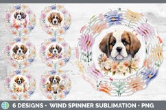 Watercolor Floral Dogs Wind Spinner Mega Bundle Sublimation Product Image 16