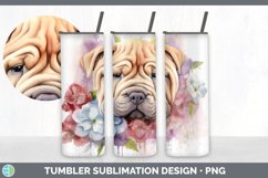 Watercolor Shar Pei Dog Tumbler | Sublimation 20 oz Skinny T Product Image 4