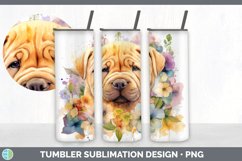 Watercolor Shar Pei Dog Tumbler | Sublimation 20 oz Skinny T Product Image 5