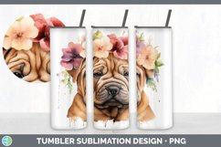 Watercolor Shar Pei Dog Tumbler | Sublimation 20 oz Skinny T Product Image 6