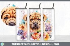 Watercolor Shar Pei Dog Tumbler | Sublimation 20 oz Skinny T Product Image 7