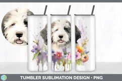 Watercolor Sheepdog Dog Tumbler | Sublimation 20 oz Skinny T Product Image 5