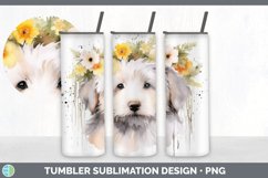 Watercolor Sheepdog Dog Tumbler | Sublimation 20 oz Skinny T Product Image 6