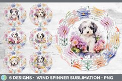 Watercolor Floral Dogs Wind Spinner Mega Bundle Sublimation Product Image 18