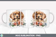 Watercolor Spaniel Dog Mug Wrap | Sublimation Coffee Cup Des Product Image 2