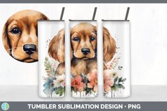 Watercolor Spaniel Dog Tumbler | Sublimation 20 oz Skinny Tu Product Image 2