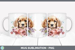 Watercolor Spaniel Dog Mug Wrap | Sublimation Coffee Cup Des Product Image 3