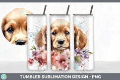 Watercolor Spaniel Dog Tumbler | Sublimation 20 oz Skinny Tu Product Image 3