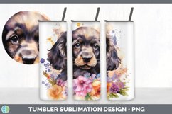 Watercolor Spaniel Dog Tumbler | Sublimation 20 oz Skinny Tu Product Image 4