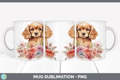 Watercolor Spaniel Dog Mug Wrap | Sublimation Coffee Cup Des Product Image 6