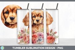 Watercolor Spaniel Dog Tumbler | Sublimation 20 oz Skinny Tu Product Image 6
