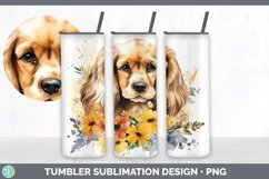 Watercolor Spaniel Dog Tumbler | Sublimation 20 oz Skinny Tu Product Image 7