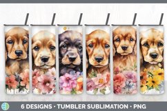 Watercolor Spaniel Dog Tumbler | Sublimation 20 oz Skinny Tu Product Image 1