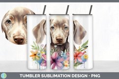 Watercolor Weimaraner Dog Tumbler | Sublimation 20 oz Skinny Product Image 2