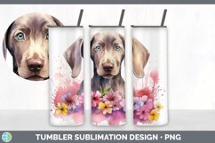 Watercolor Weimaraner Dog Tumbler | Sublimation 20 oz Skinny Product Image 3