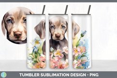 Watercolor Weimaraner Dog Tumbler | Sublimation 20 oz Skinny Product Image 4
